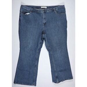 Fashion Bug Blue Denim Jeans Plus Size 28WP Medium Wash Stretch Petite Flare Leg